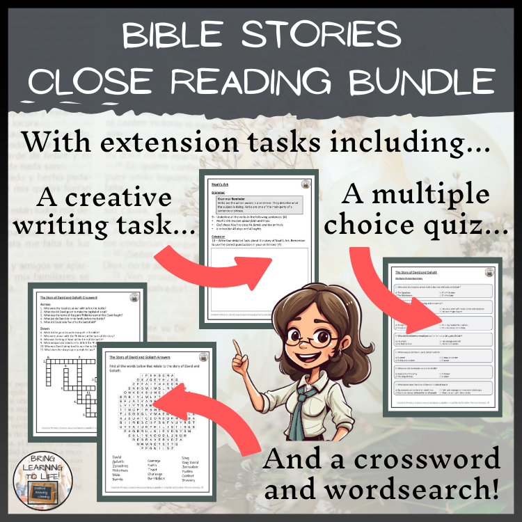 Bible Stories Close Reading & Presentation Bundle | 3rd Grade & 4th Grade