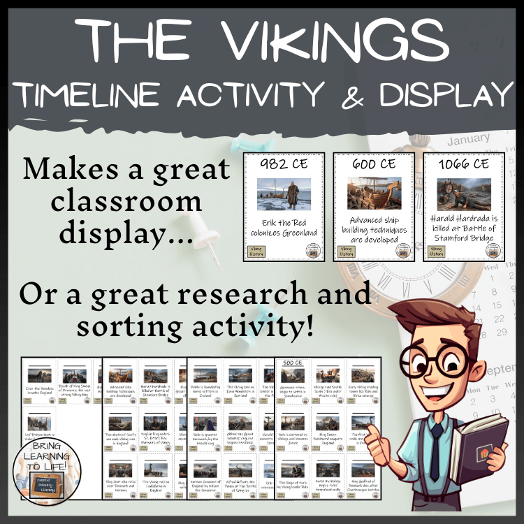 Vikings History Timeline Activity & Classroom Display