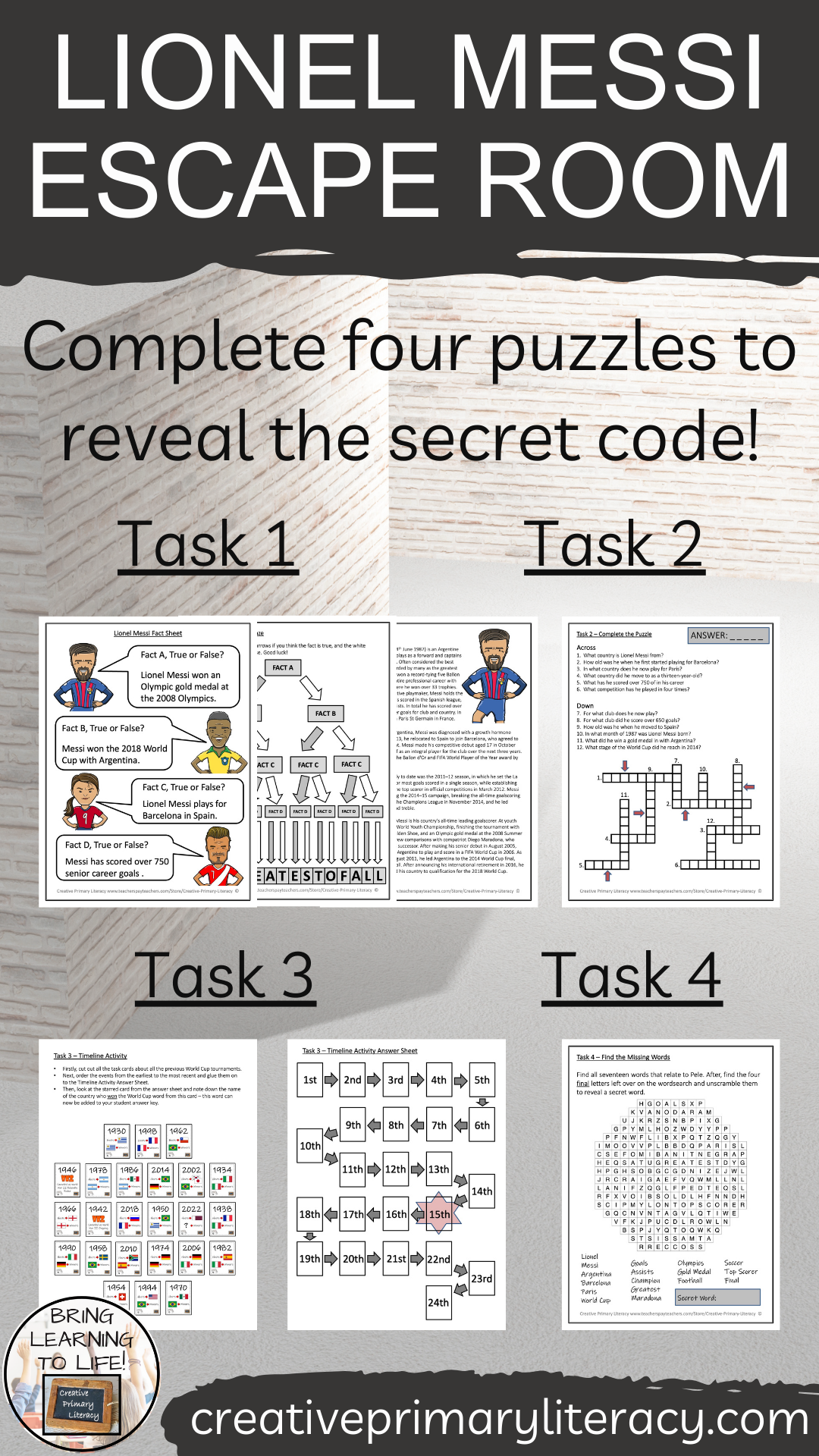 Lionel Messi Escape Room | Social Studies & World Cup Activity