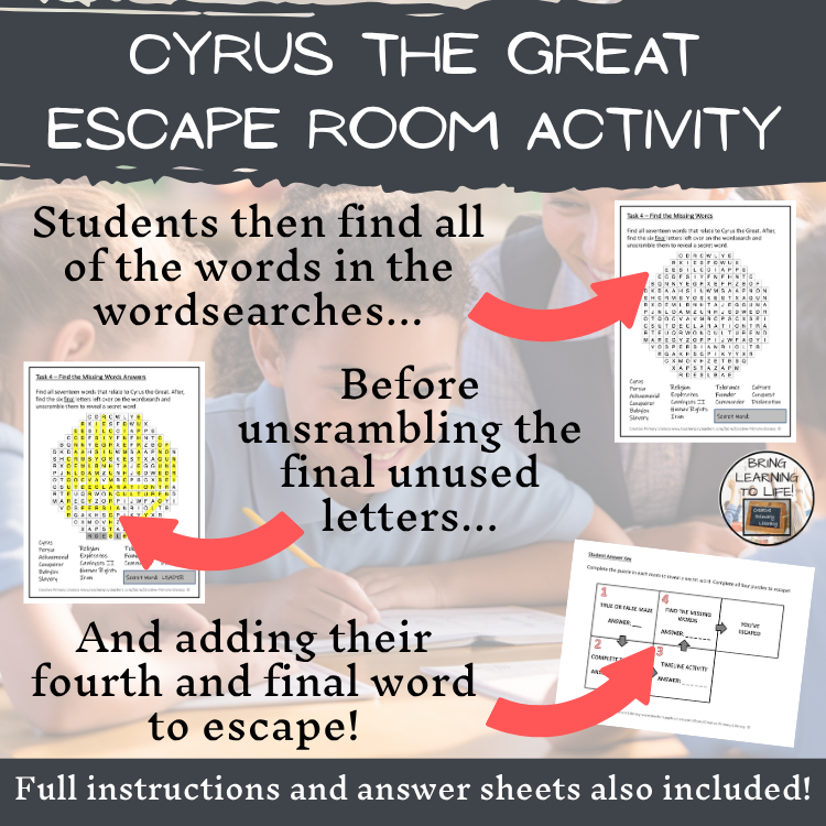 Cyrus the Great Escape Room | Social Studies & Ancient History Activity