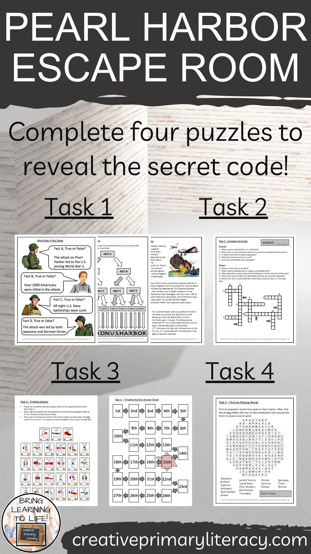 Attack on Pearl Harbor Escape Room | Social Studies & History Activity