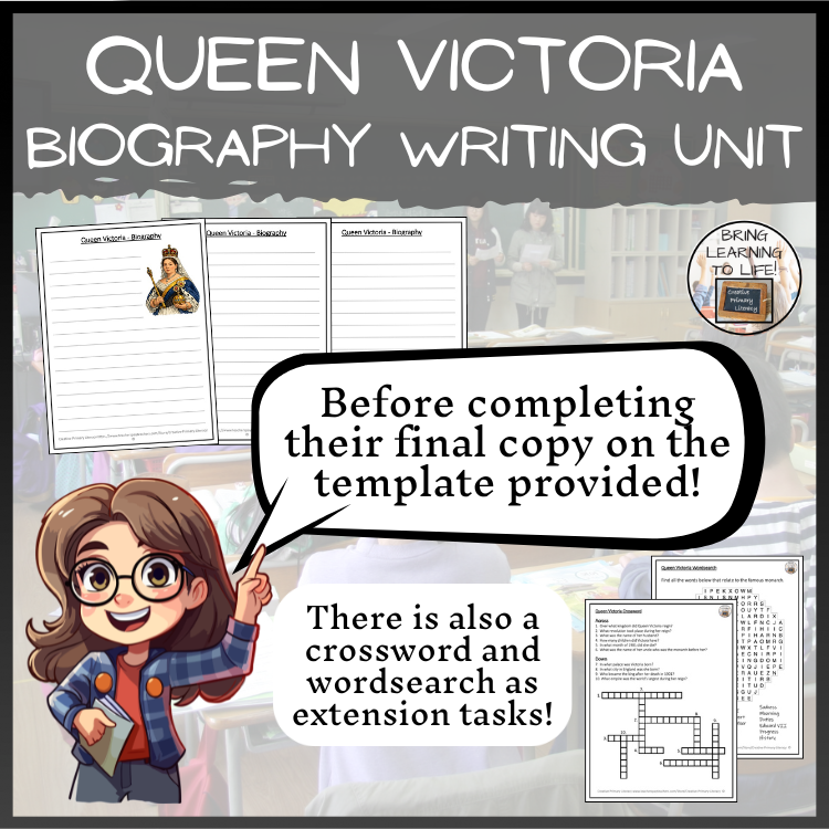 Queen Victoria Biography Project & Writing Unit | 3rd Grade & 4th Grade