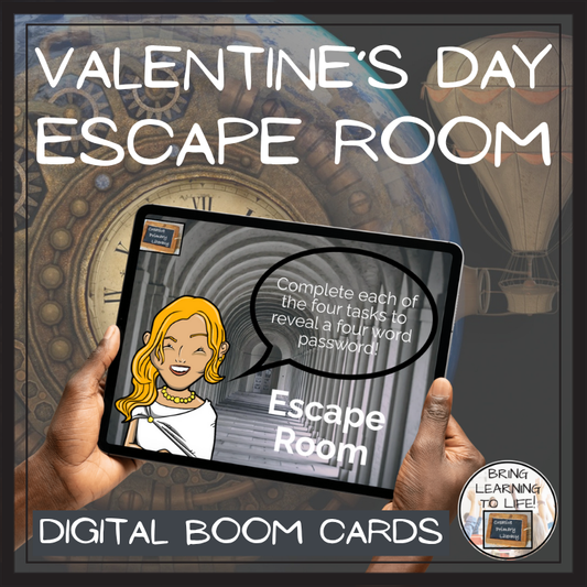 Valentines Day BOOM Cards Escape Room | Digital ELA Reading Activity