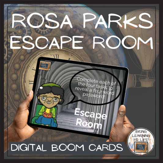 Rosa Parks BOOM Cards Escape Room | Digital ELA Reading Activity