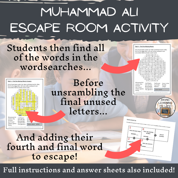 Muhammad Ali Escape Room | Social Studies & Sports Activity