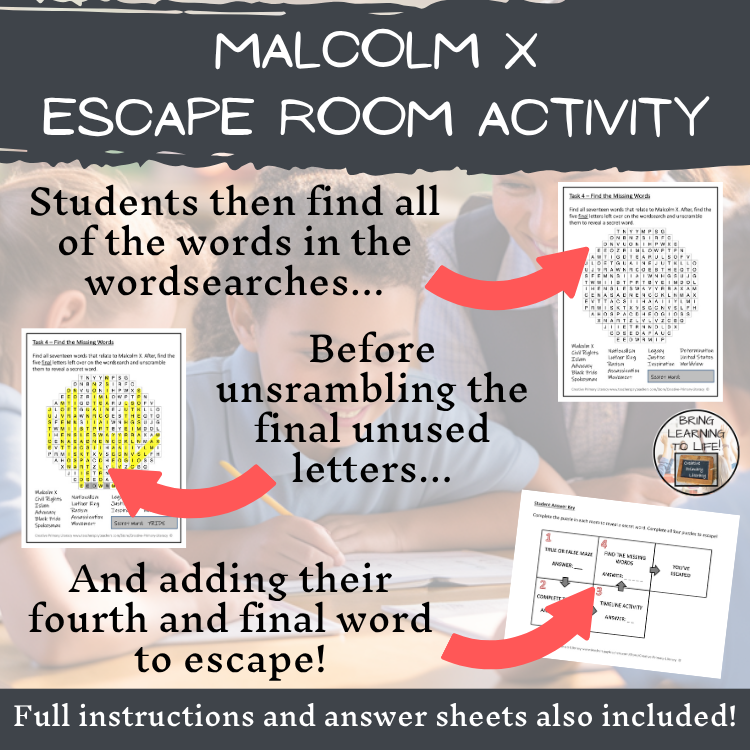 Malcolm X Escape Room | Social Studies & History Activity