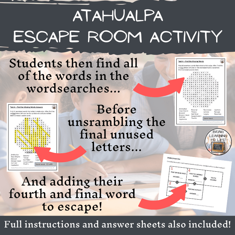 Atahualpa of the Inca Empire Escape Room | Social Studies & History Activity