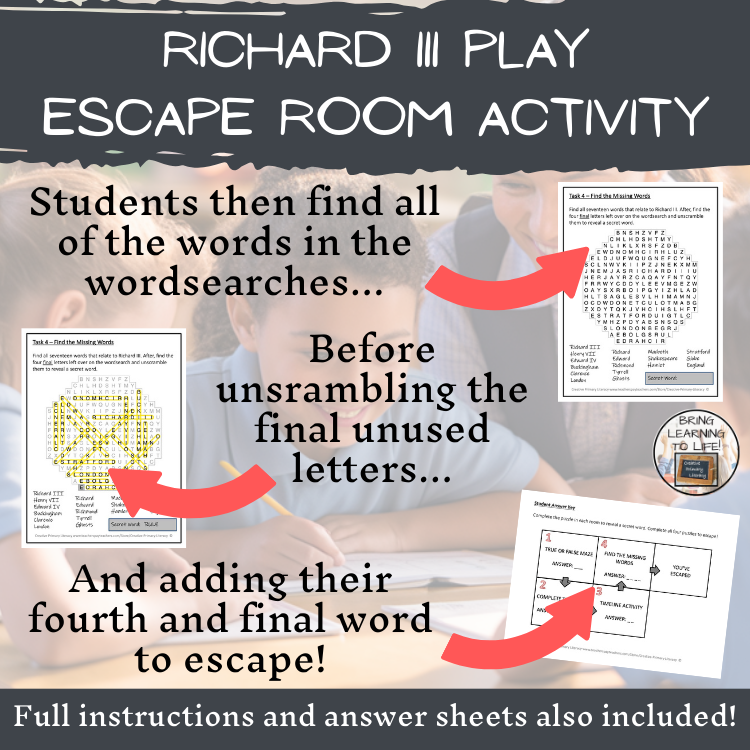 Shakespeare’s Richard III Escape Room | Social Studies & History Activity