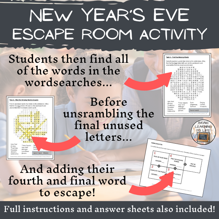 New Year's Eve Escape Room Activity | Social Studies & History Activity