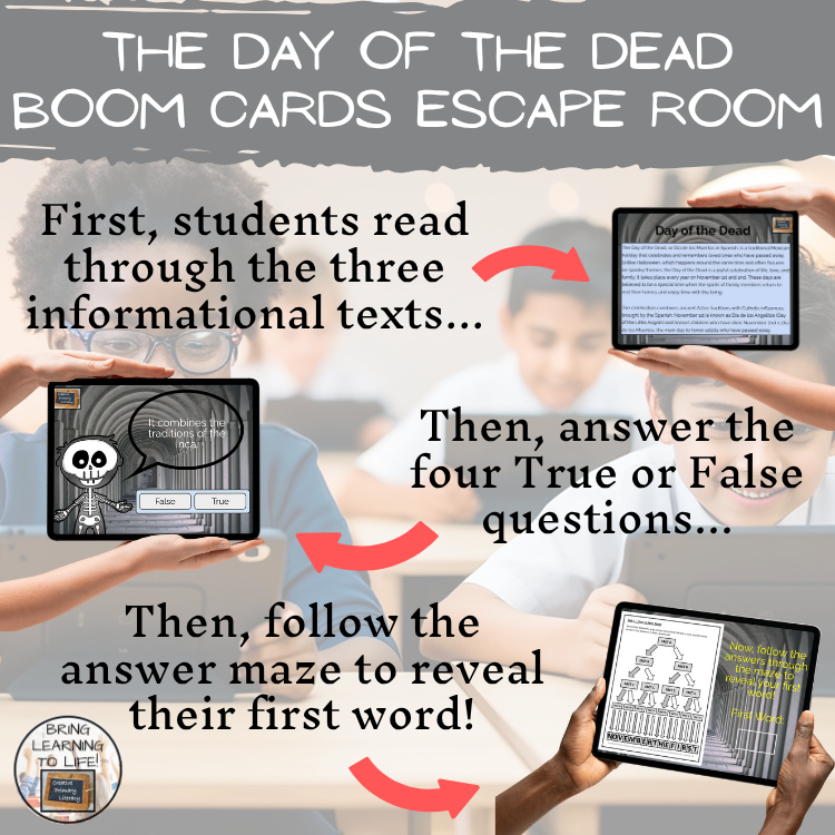 Day of the Dead BOOM Cards Escape Room | Digital ELA Reading Activity