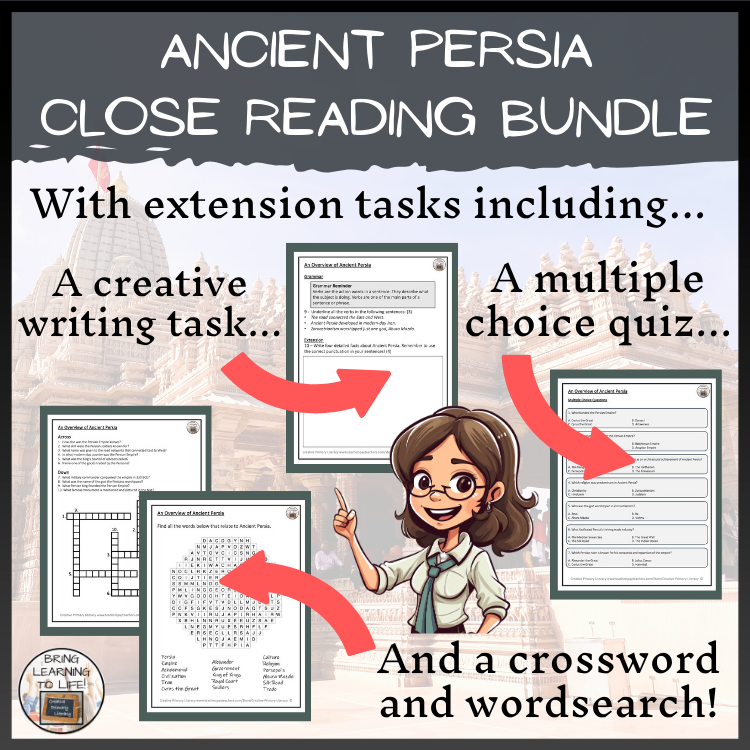 Ancient Persia Close Reading Comprehension Bundle | 3rd Grade & 4th Grade