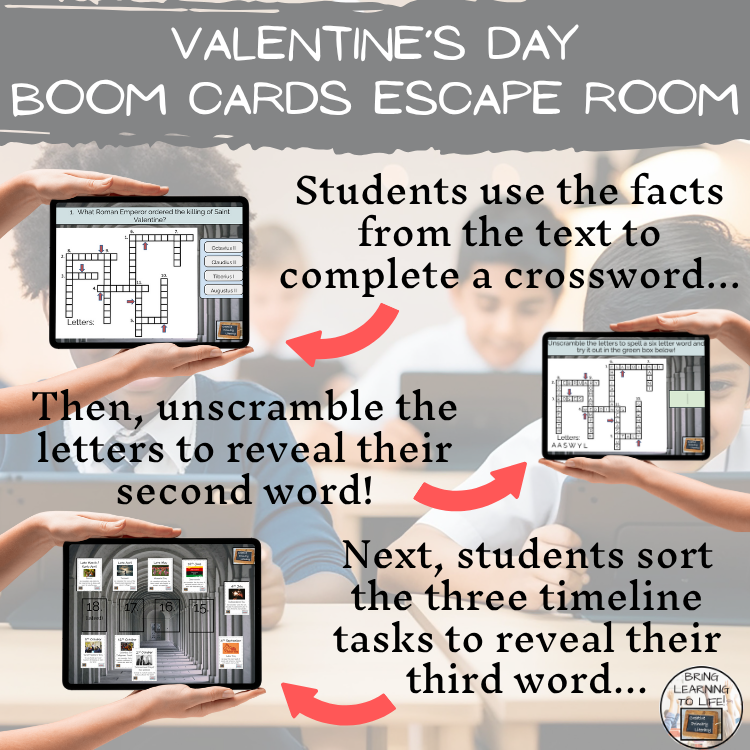 Valentines Day BOOM Cards Escape Room | Digital ELA Reading Activity