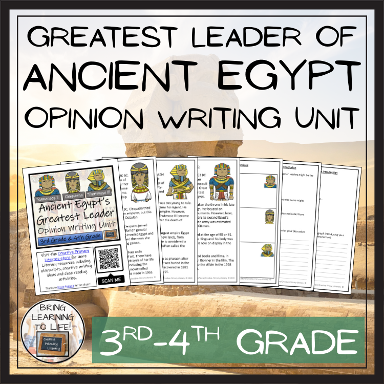 Ancient Egypt's Greatest Leader Opinion Writing Unit | 3rd & 4th Grade ...