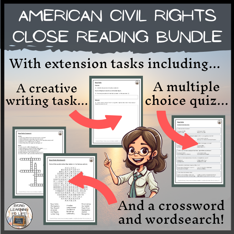 Civil Rights Movement Close Reading Comprehension Bundle | 5th Grade & 6th Grade