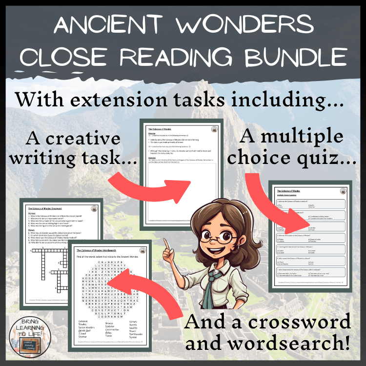 Seven Wonders of the Ancient World Close Reading Bundle | 5th Grade & 6th Grade