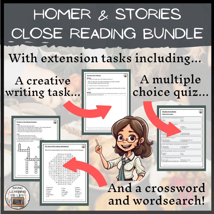 Homer, the Iliad and the Odyssey Close Reading Bundle | 5th Grade & 6th Grade