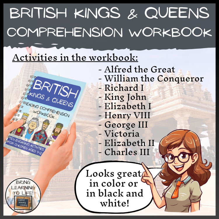 Kings and Queens Reading Comprehension Workbook | 5th-6th Grade