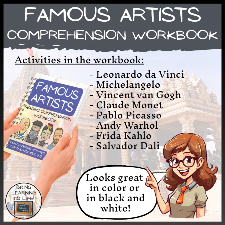 Famous Artists from History Reading Comprehension Workbook | 5th-6th Grade