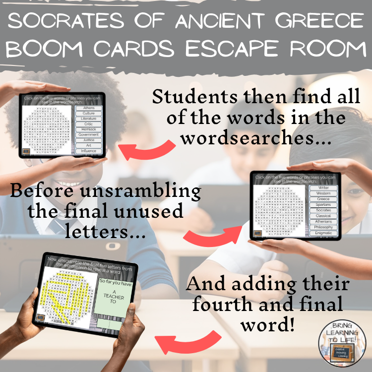 Socrates BOOM Cards Escape Room | Digital ELA Reading Activity