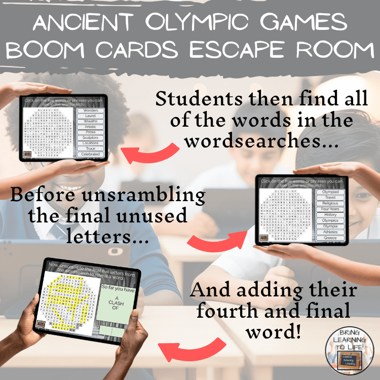 Ancient Olympics BOOM Cards Escape Room | Digital ELA Reading Activity