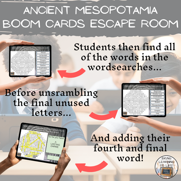 Ancient Mesopotamia BOOM Cards Escape Room | Digital ELA Reading Activity