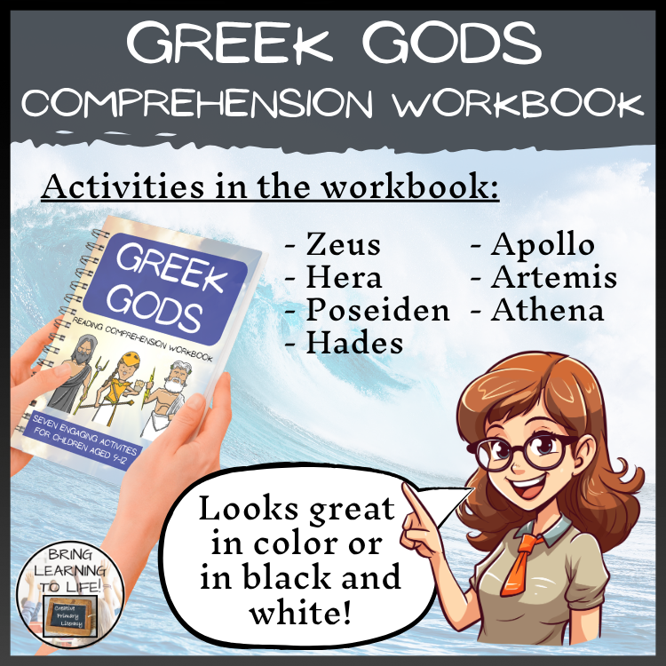 Greek Gods Reading Comprehension Workbook | 5th-6th Grade