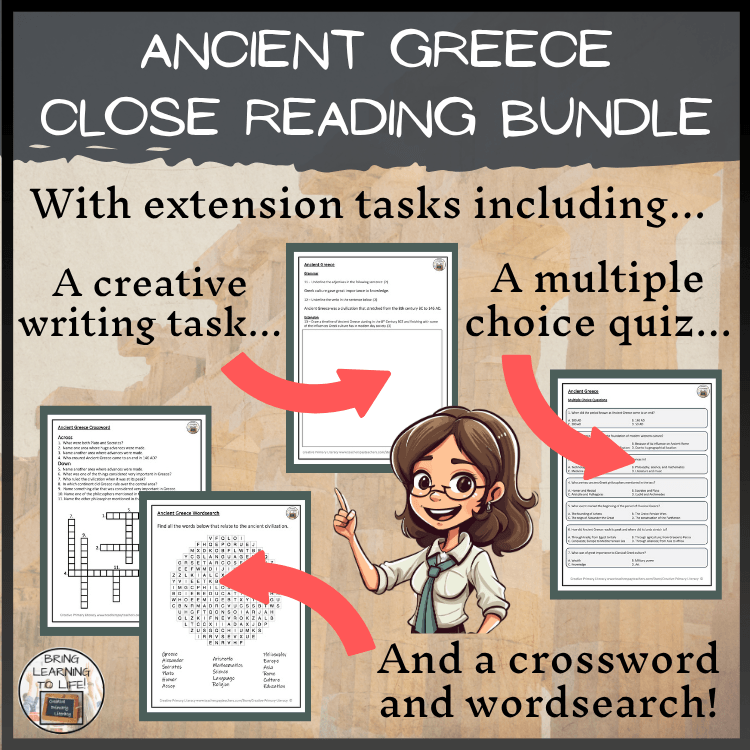 Ancient Greece Close Reading Activity Bundle | 5th Grade & 6th Grade