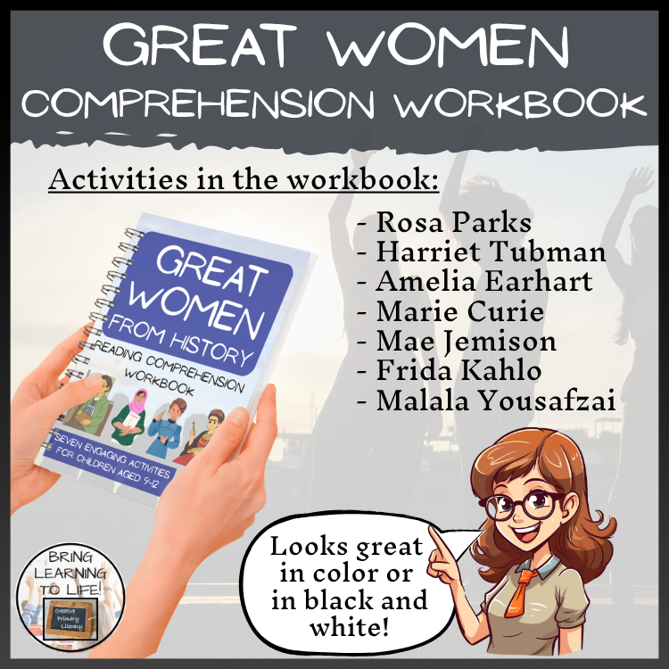 Great Women from History Reading Comprehension Workbook | 5th-6th Grade