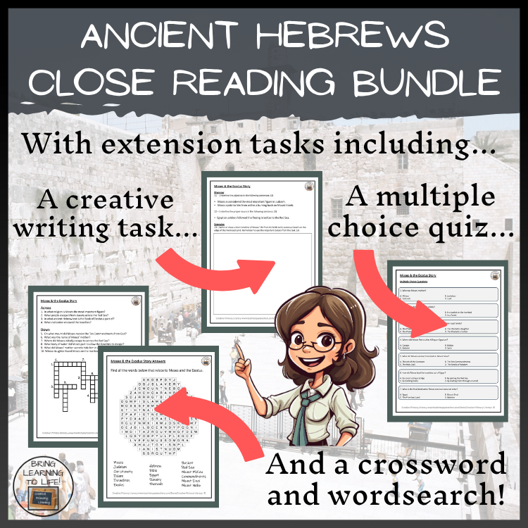 Ancient Hebrews Close Reading Comprehension Bundle | 5th Grade & 6th Grade