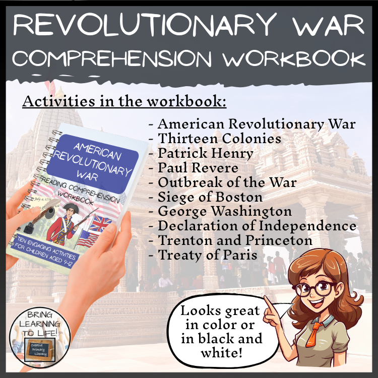 American Revolutionary War Reading Comprehension Workbook | 5th-6th Grade