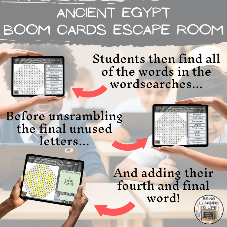 Ancient Egypt BOOM Cards Escape Room | Digital ELA Reading Activity