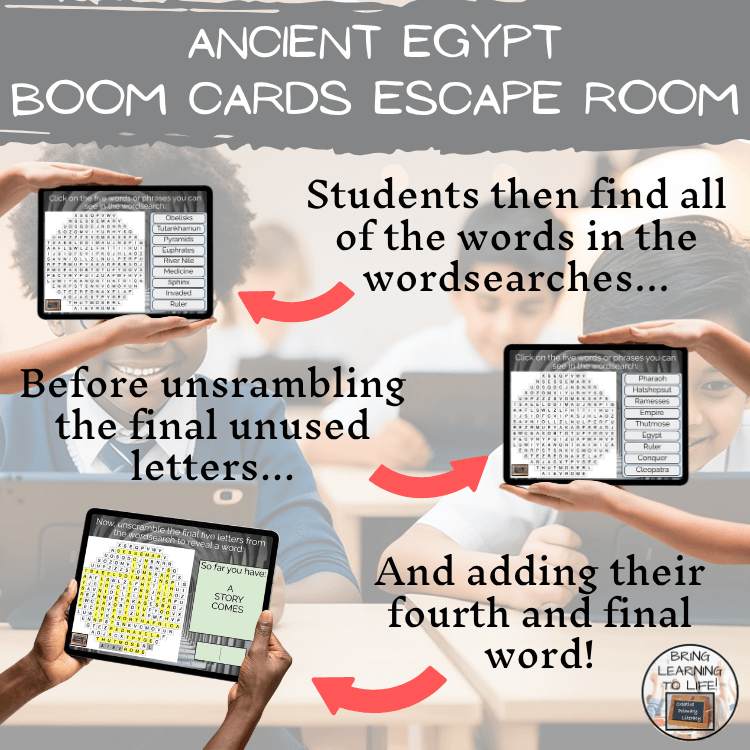 Ancient Egypt BOOM Cards Escape Room | Digital ELA Reading Activity