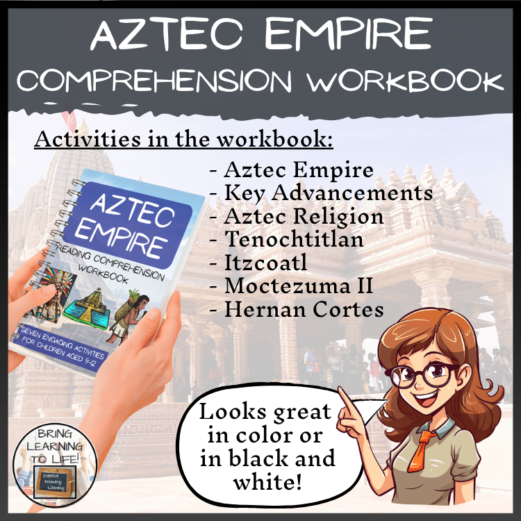 Aztec Empire Reading Comprehension Workbook | 5th-6th Grade