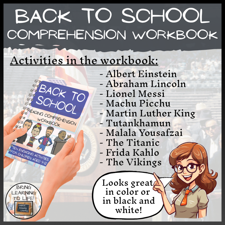 Back to School Reading Comprehension Workbook | 5th-6th Grade