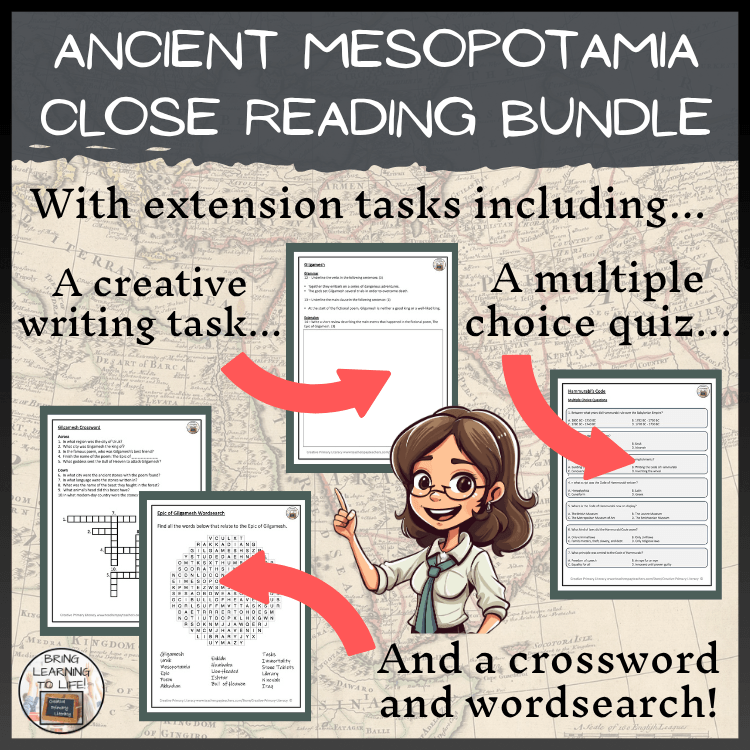 Ancient Mesopotamia Close Reading Comprehension Bundle | 5th Grade & 6th Grade