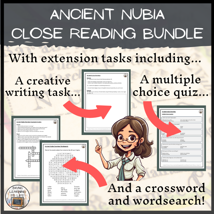 Ancient Nubia Close Reading Comprehension Bundle | 5th Grade & 6th Grade