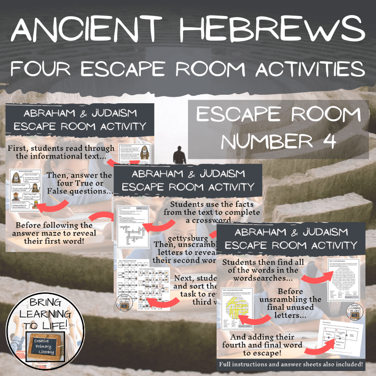 Ancient Hebrews Escape Room Activity Bundle | 5th & 6th Grade