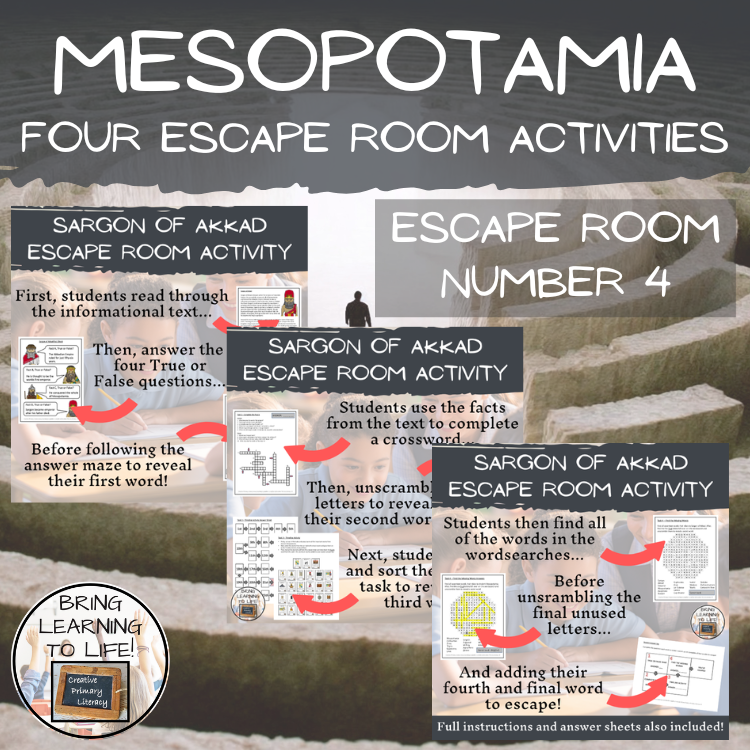 Ancient Mesopotamia Escape Room Activity Bundle | 5th & 6th Grade