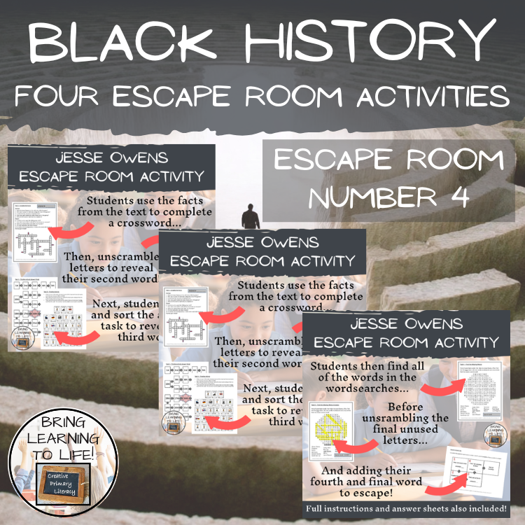 Black History Volume I Escape Room Activity Bundle | 5th & 6th Grade