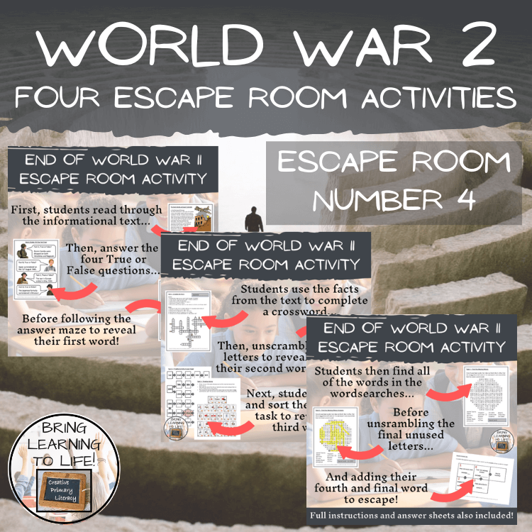 World War 2 Escape Room Activity Mega Bundle | 5th & 6th Grade