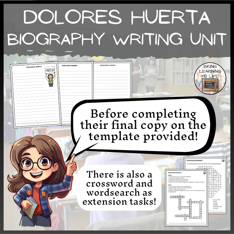 Dolores Huerta Biography Writing Unit | Civil Rights | 5th Grade & 6th Grade