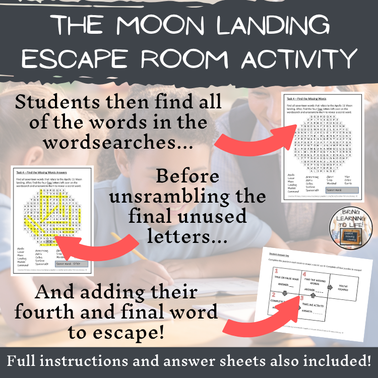 Apollo 11 Moon Landing Escape Room | Social Studies & History Activity