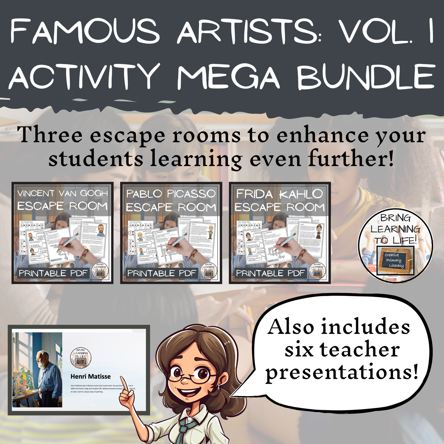 Famous Artists Activity Mega Bundle Volume 2 | 5th-6th Grade