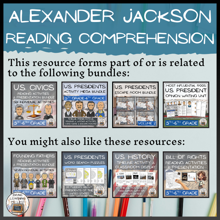 Alexander Hamilton Reading Comprehension Activities | 5th Grade & 6th Grade