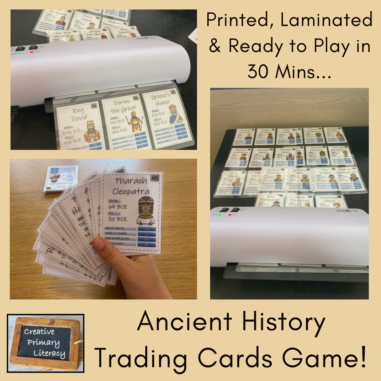 Ancient History Trading Cards Game | Interactive Social Studies Activity