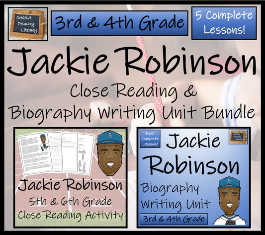Jackie Robinson Close Reading & Biography Bundle | 3rd Grade & 4th Grade