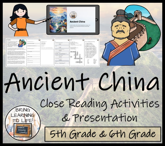 Ancient China Close Reading Comprehension Activities | 5th Grade & 6th Grade