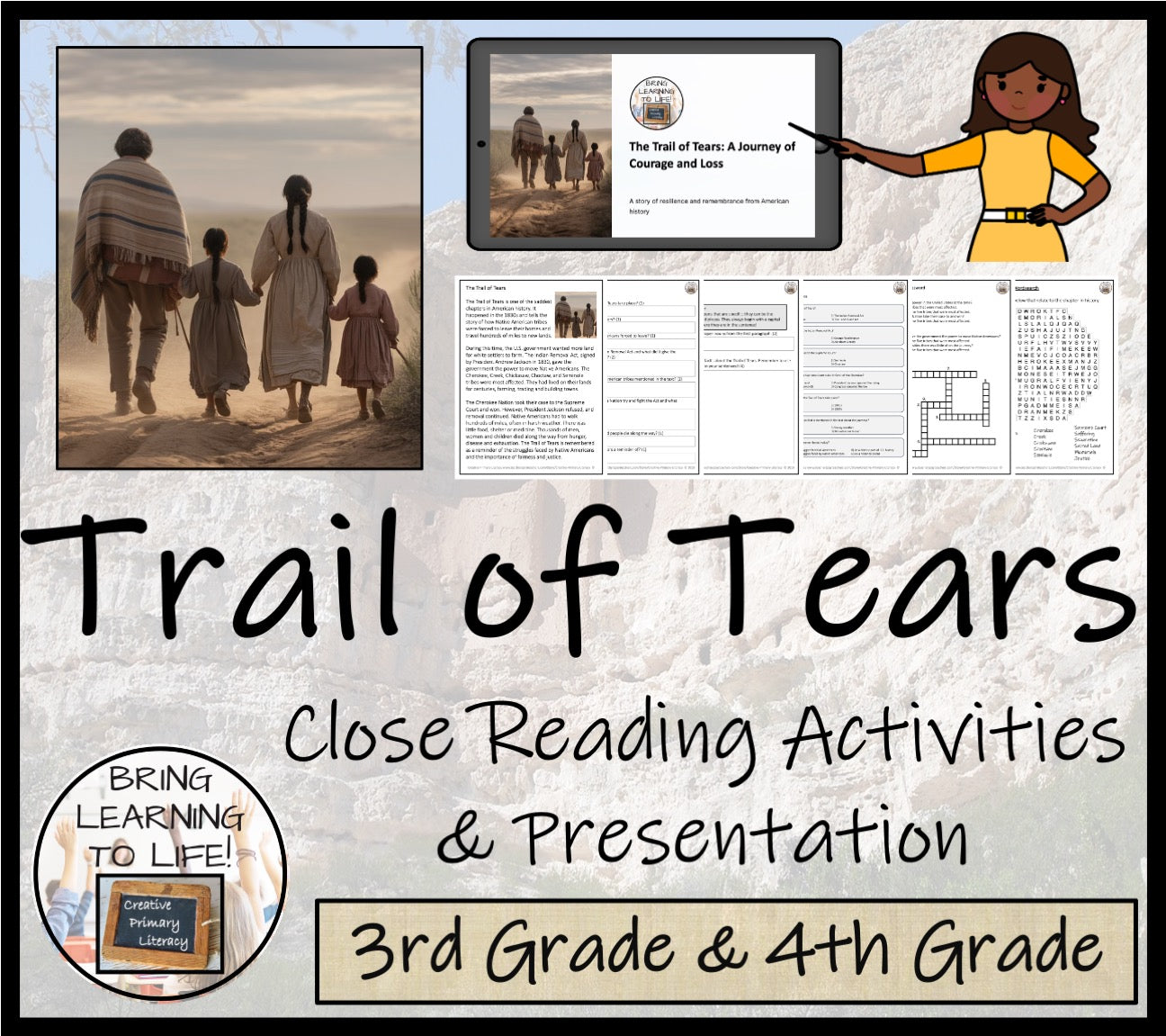 Trail of Tears Close Reading Passage & Comprehension Activities | 3rd–4th Grade