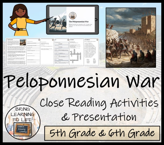 Peloponnesian War Close Reading Comprehension Activities | 5th Grade & 6th Grade