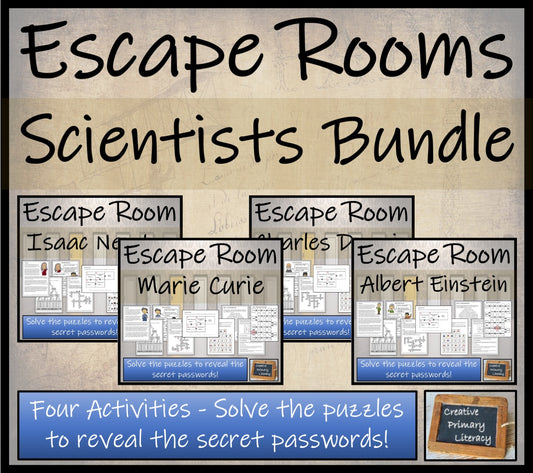 Famous Scientists Escape Room Activity Bundle | 5th Grade & 6th Grade